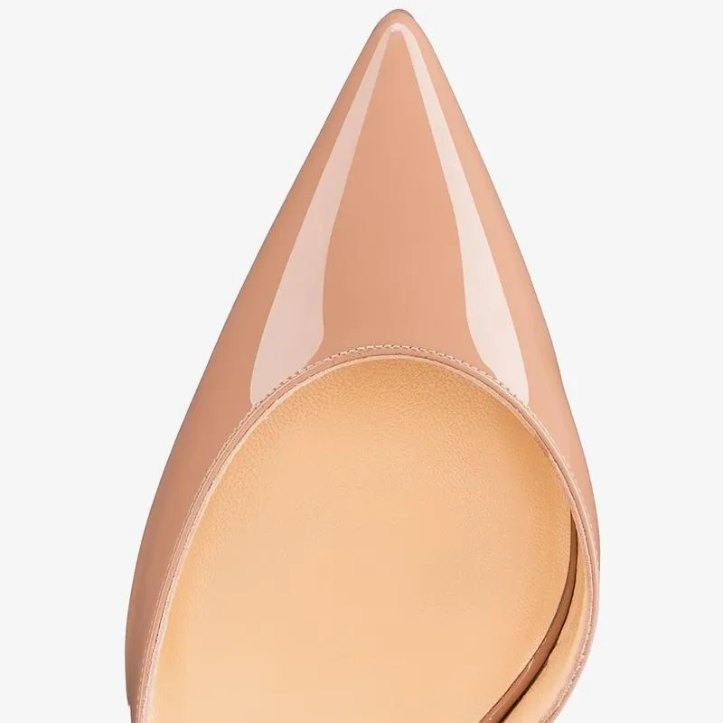 Beige Patent Leather Pumps