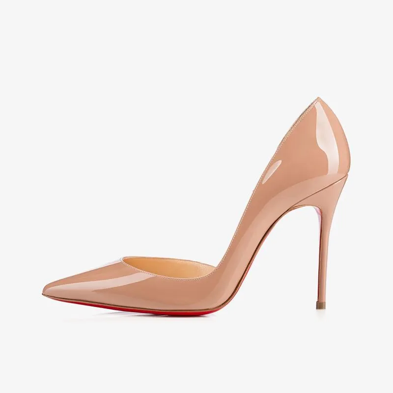 Beige Patent Leather Pumps