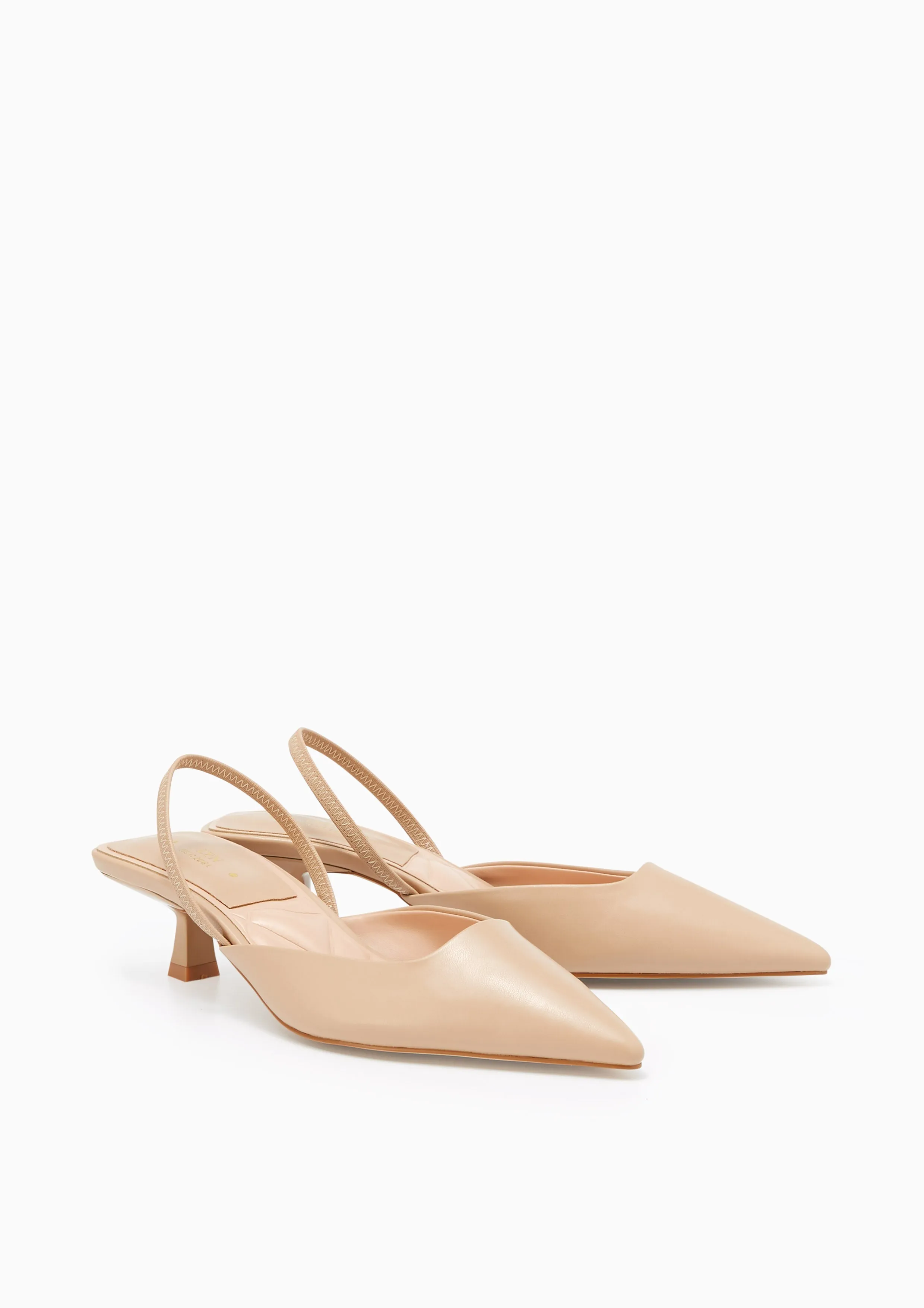Biz Low Heel Slingbacks Beige