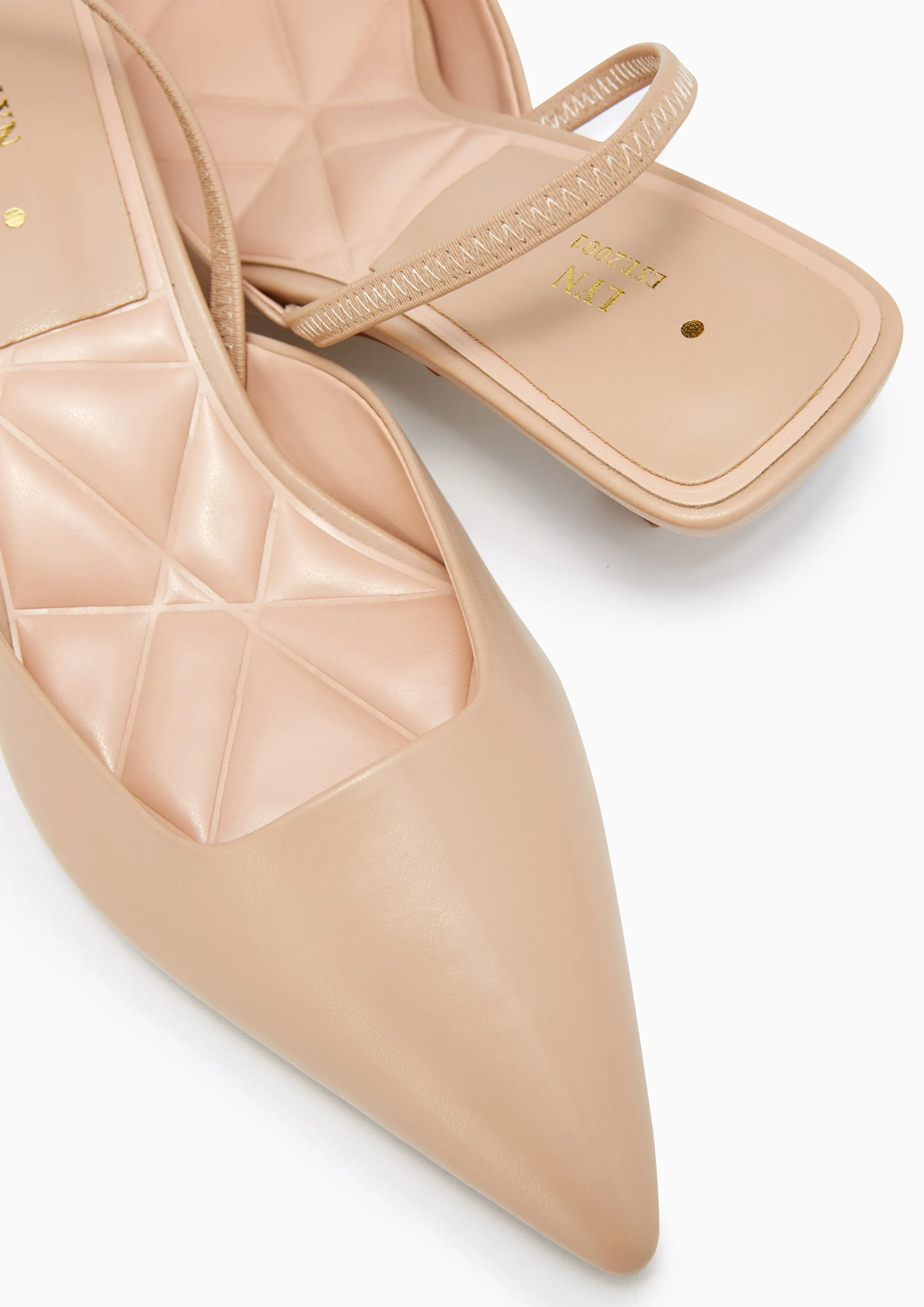 Biz Low Heel Slingbacks Beige