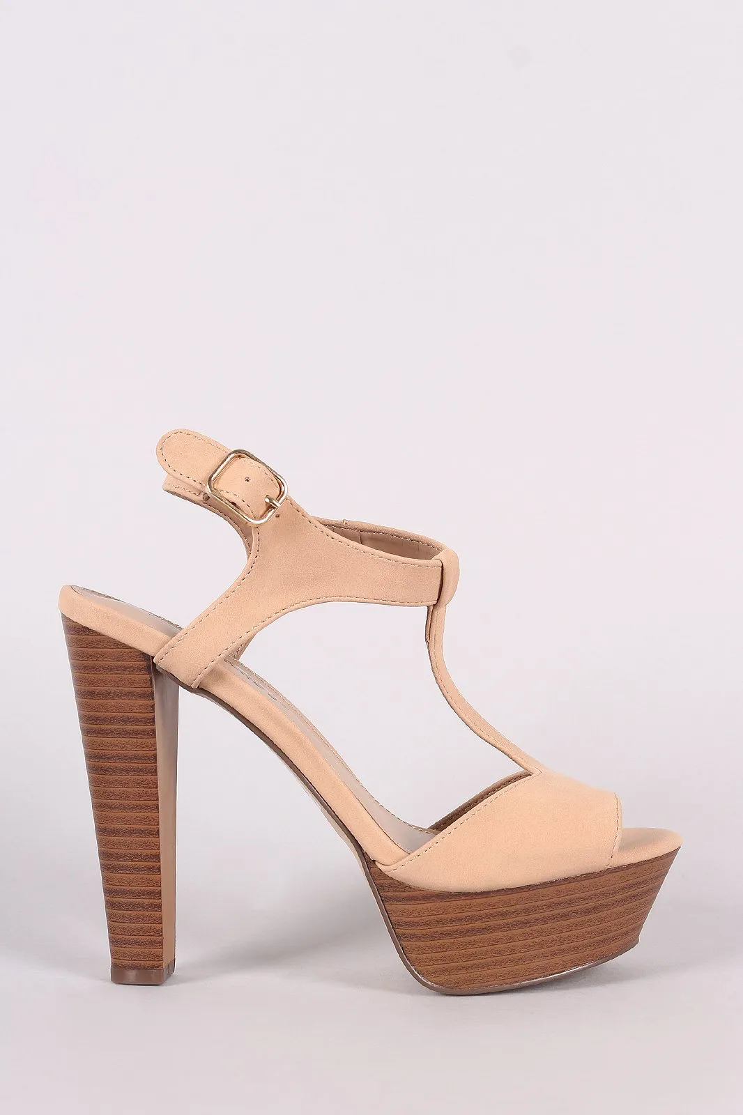 Breckelle T-Strap Platform Chunky Heel
