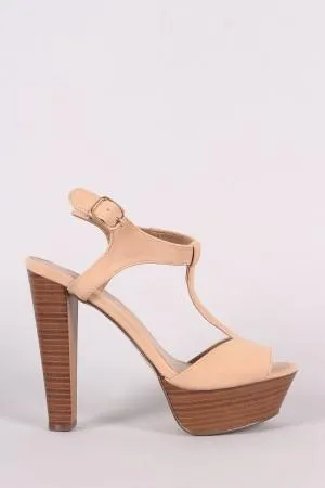 Breckelle T-Strap Platform Chunky Heel