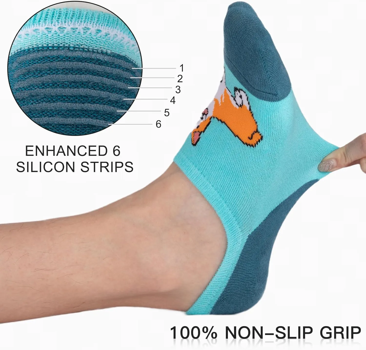 COOPLUS No Show Socks Men 8 Pairs Cotton Low Cut Non Slip Casual Invisible Flat Boat Socks
