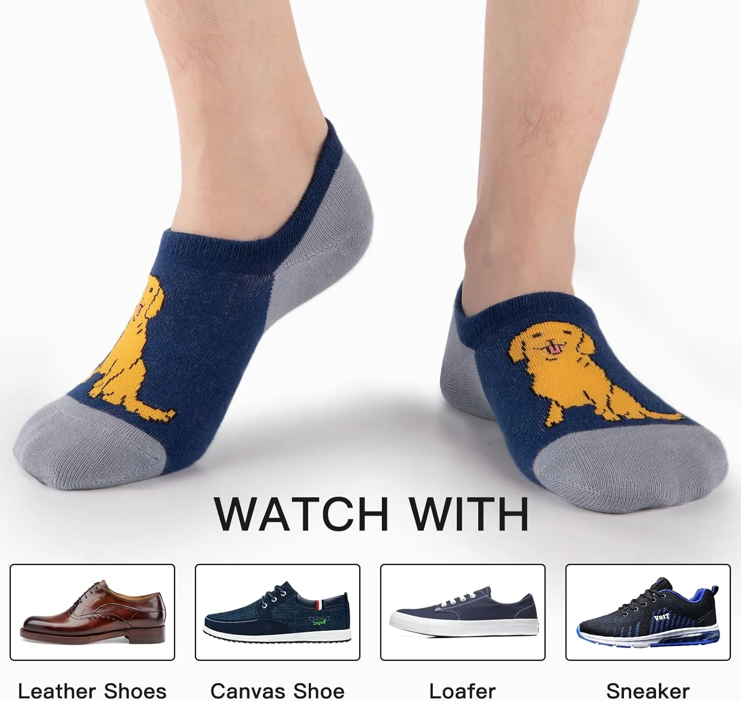 COOPLUS No Show Socks Men 8 Pairs Cotton Low Cut Non Slip Casual Invisible Flat Boat Socks