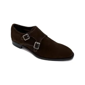 Giovacchini Belvedere Italian Shoes Monk Strap Suede Chocolate Francesco