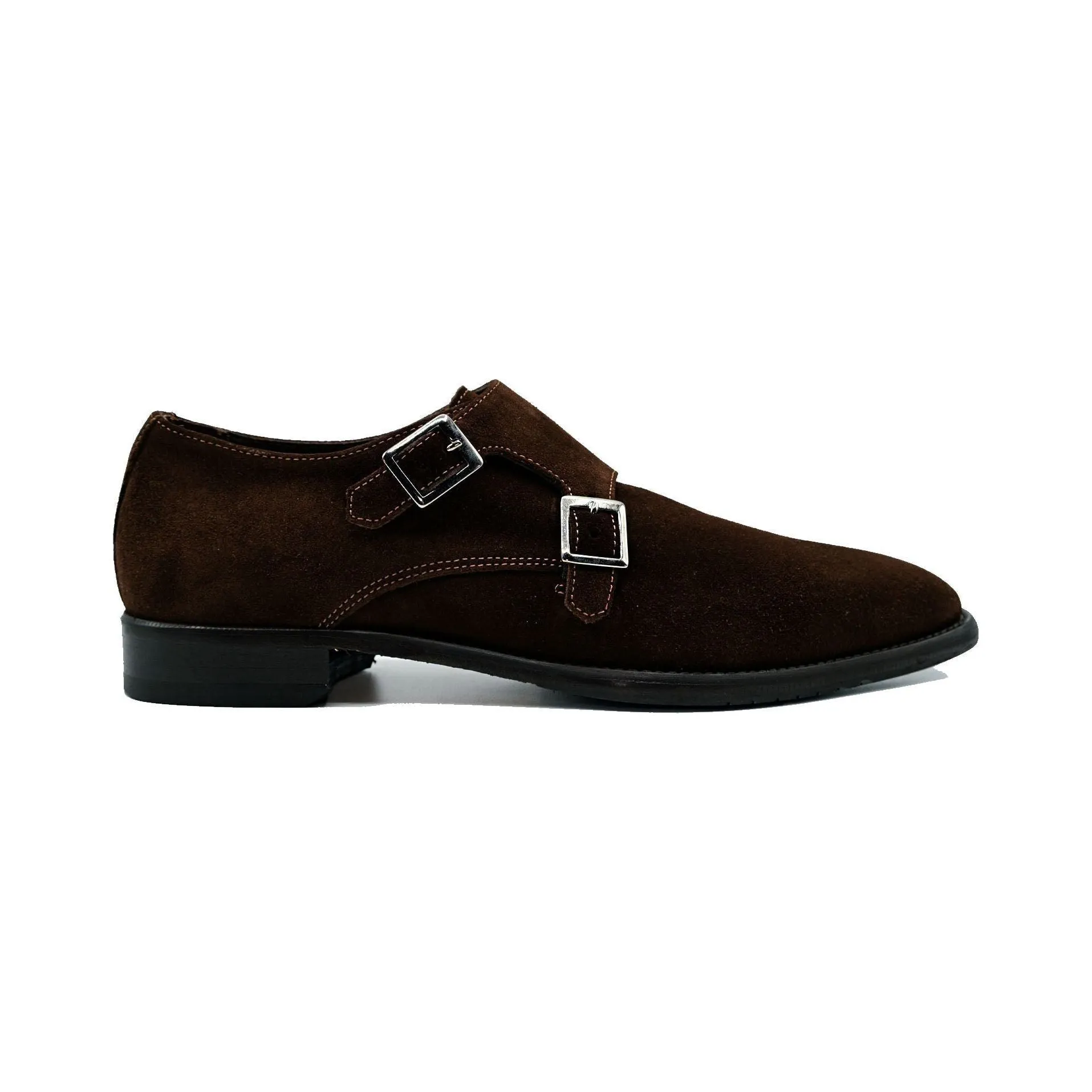Giovacchini Belvedere Italian Shoes Monk Strap Suede Chocolate Francesco