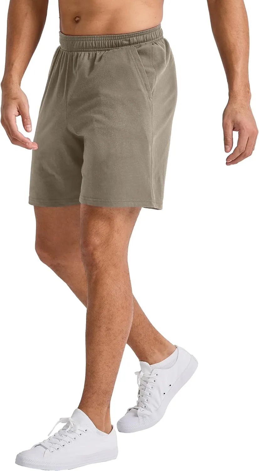 Hanes Men's Originals Cotton Shorts with Pockets, Pull-On Jersey Gym Shorts, 7