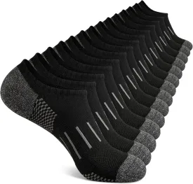 Heatuff No Show Socks Men 7 Pairs Low Cut Athletic Cushion Non Slip Breathable Socks