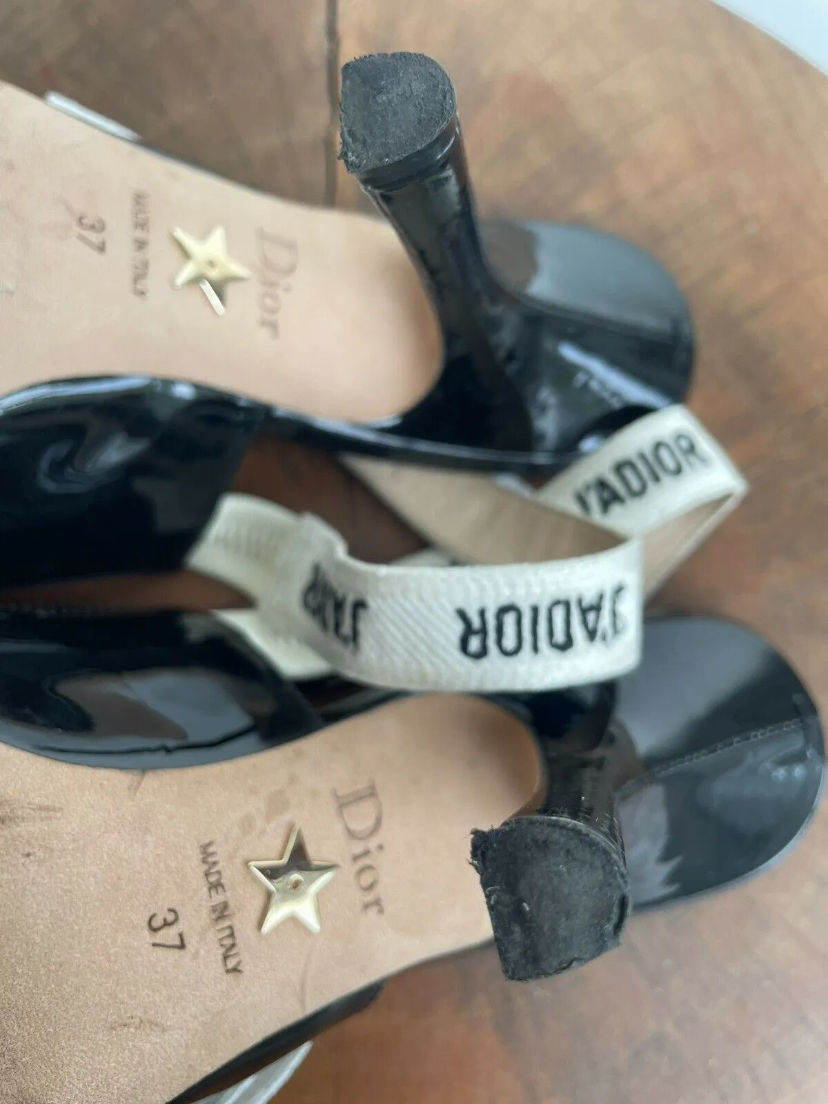J'ADIOR PATENT SLINGBACKS