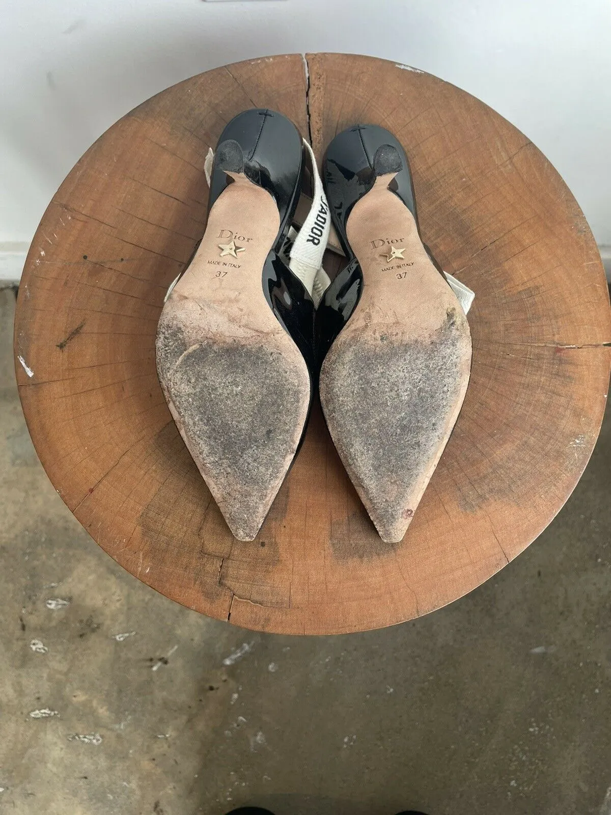 J'ADIOR PATENT SLINGBACKS