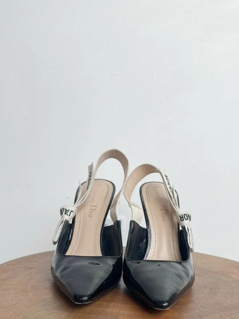 J'ADIOR PATENT SLINGBACKS