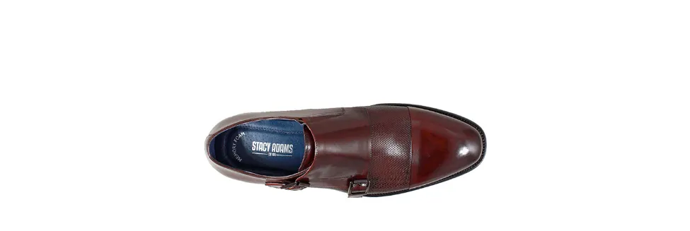 Jennings Cap Toe Double Monk Strap Burgundy