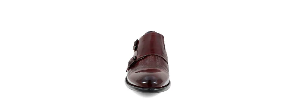 Jennings Cap Toe Double Monk Strap Burgundy