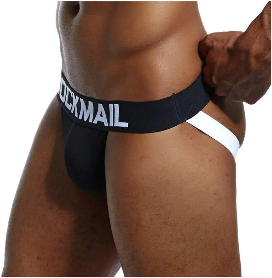 JOCKMAIL Mens Jockstrap Underwear Wide Belt Athletic Supporter Mens Thongs Sport Underwear Jock Strap