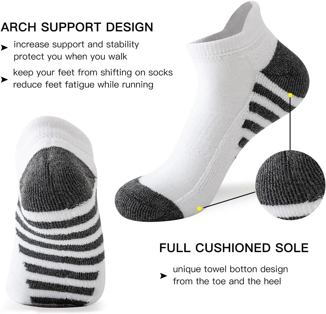 JOYN??E 10 Pairs Mens Athletic Running Ankle Socks Men 10 Pack Low Cut Breathable Workout Socks,Sock Size:10-13