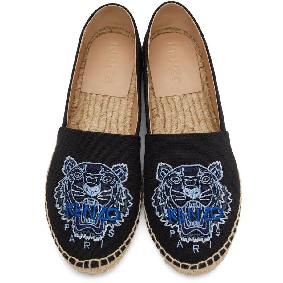 Kenzo Black Classic Tiger Espadrilles