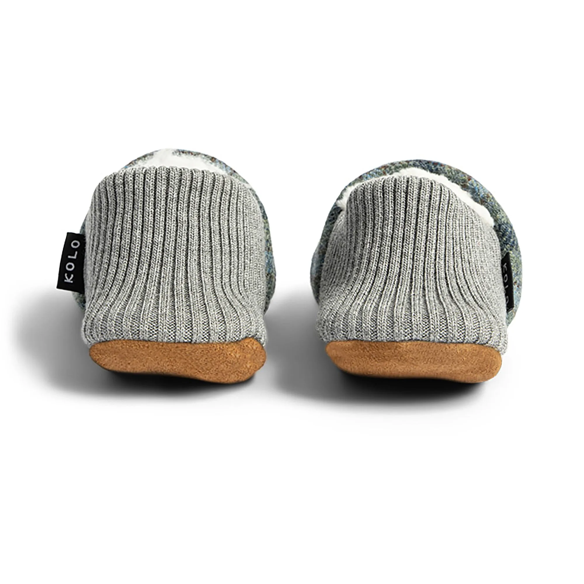 Lanton Tweed House Shoes - Fur-Lined
