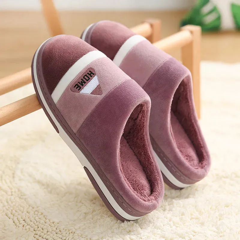 Men Indoor Home Non Slip Versatile Plush Cotton Slippers