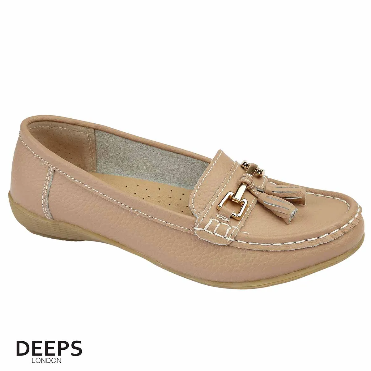 NAUTICAL WOMEN'S SLIP ON CASUAL LEATHER LOAFER/MOCASSIN/BOAT SHOES WITH TASSELS