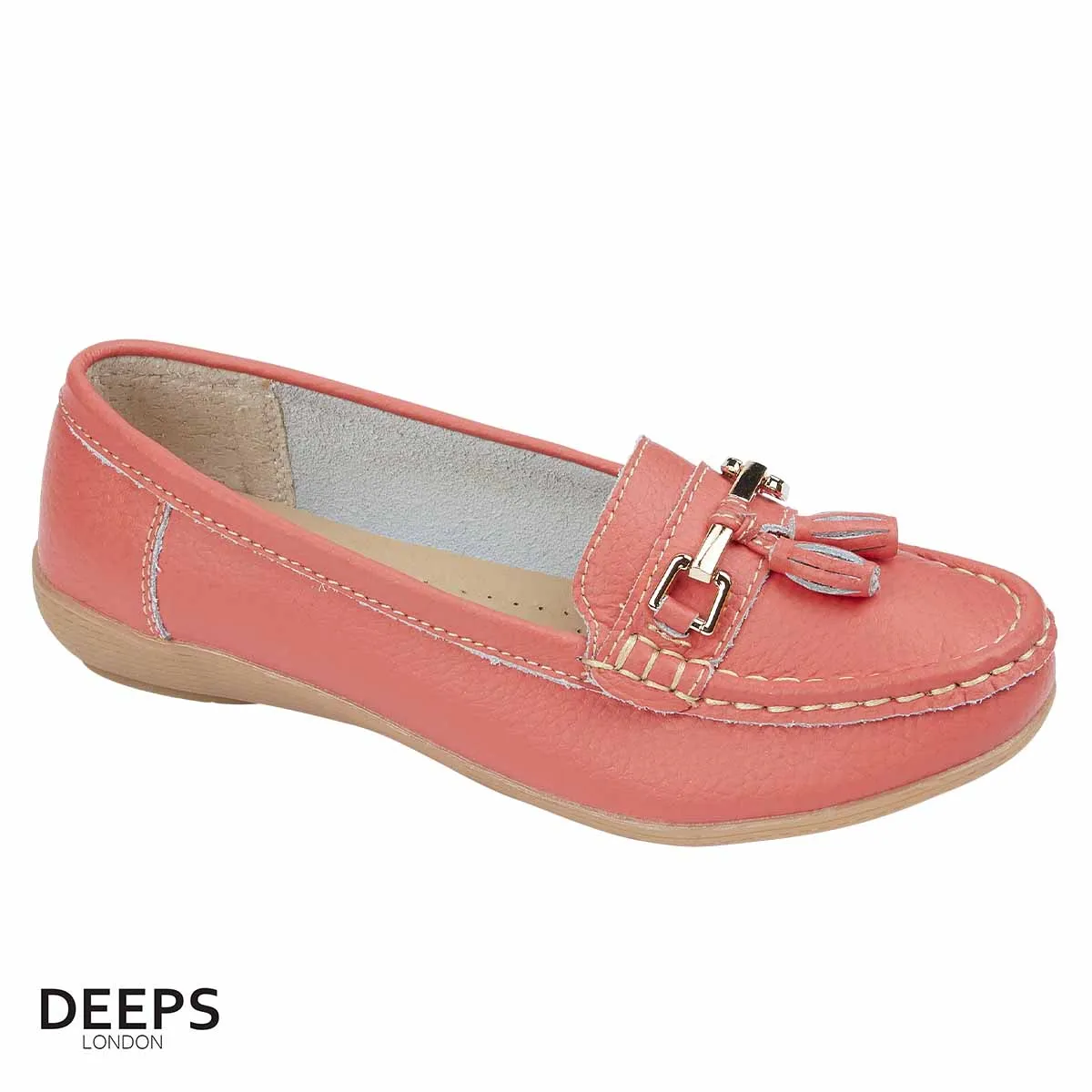 NAUTICAL WOMEN'S SLIP ON CASUAL LEATHER LOAFER/MOCASSIN/BOAT SHOES WITH TASSELS