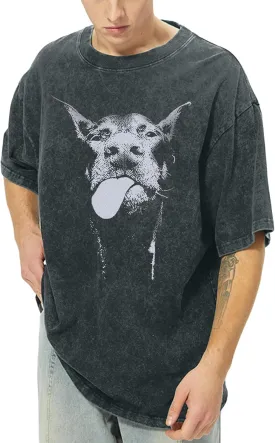 Oversized Graphic Tees Vintage Shirt Men Baggy Y2k Cotton Acid Wash T Shirts Harajuku Streetwear Grunge Aesthetic Top