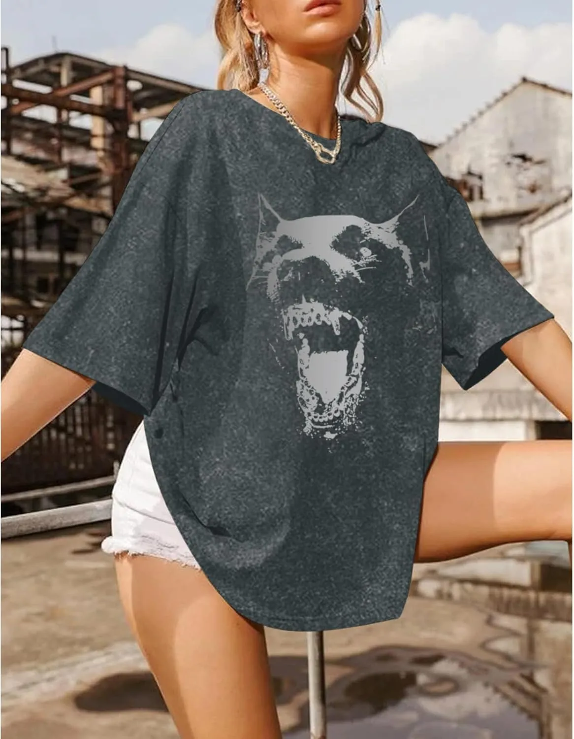 Oversized Graphic Tees Vintage Shirt Men Baggy Y2k Cotton Acid Wash T Shirts Harajuku Streetwear Grunge Aesthetic Top