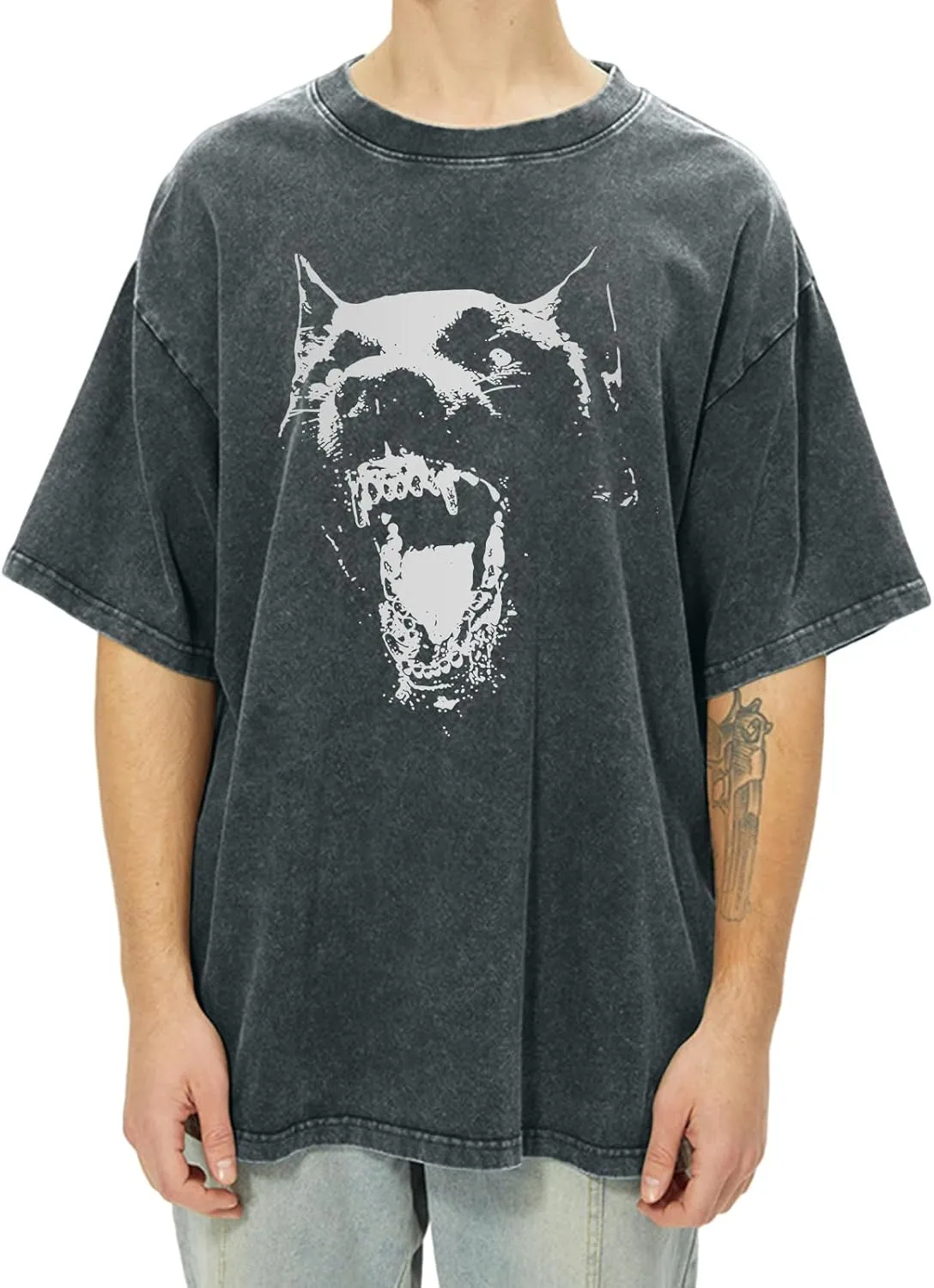 Oversized Graphic Tees Vintage Shirt Men Baggy Y2k Cotton Acid Wash T Shirts Harajuku Streetwear Grunge Aesthetic Top