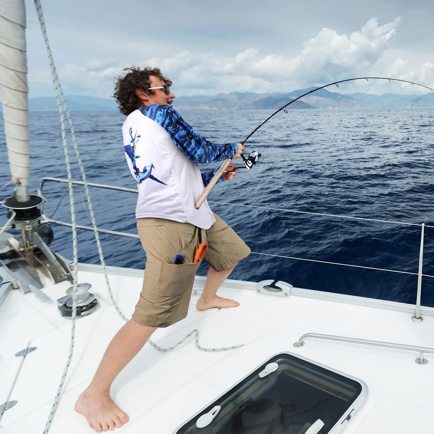 Palmyth Men's Fishing Short Quick Dry 10.5?? Sun Protection UV UPF 50  Cargo Shorts Water Resistant for Saltwater Freshwater
