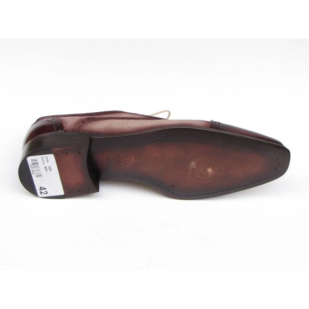Paul Parkman Men's Captoe Oxfords - Bordeaux / Beige  Suede Upper and Leather Sole (ID#024-BRR)