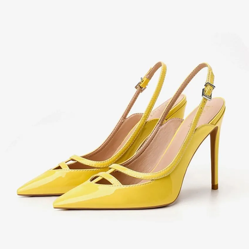 Petite Size Slingback Patent Heels For Women MS109