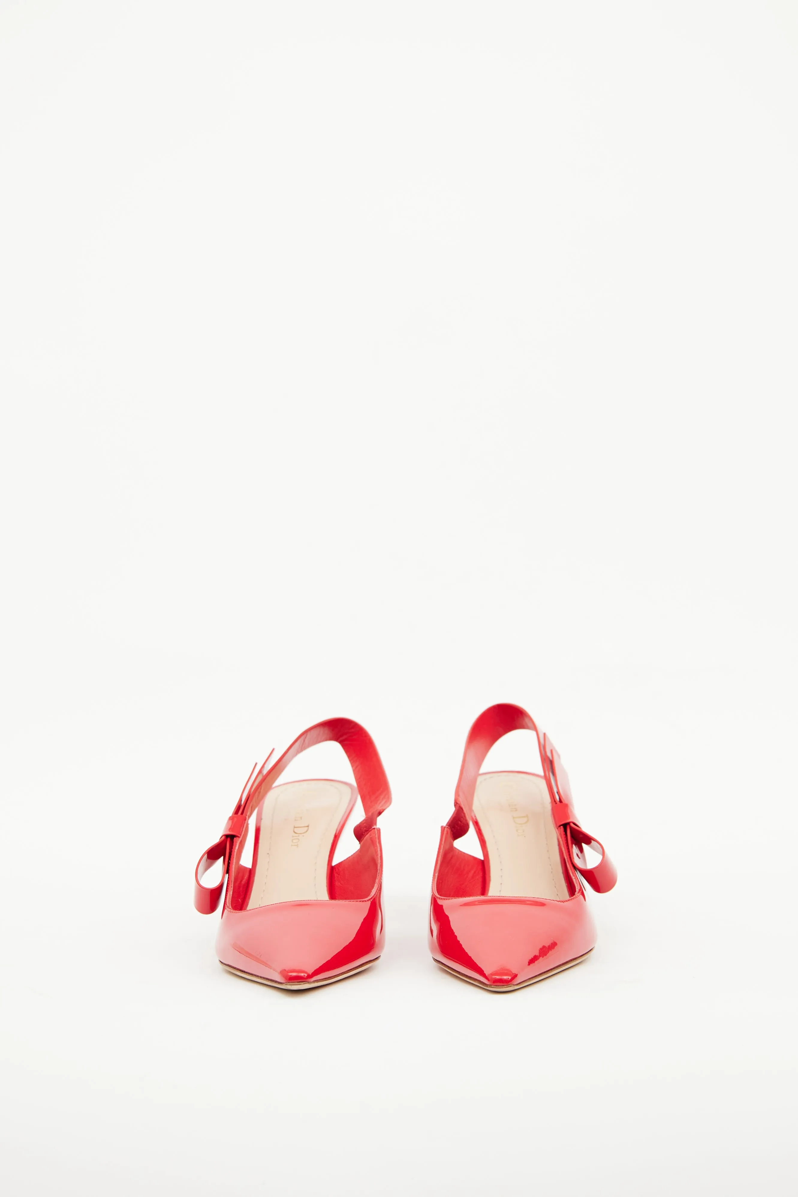 Red Patent Pointed Toe Slingback