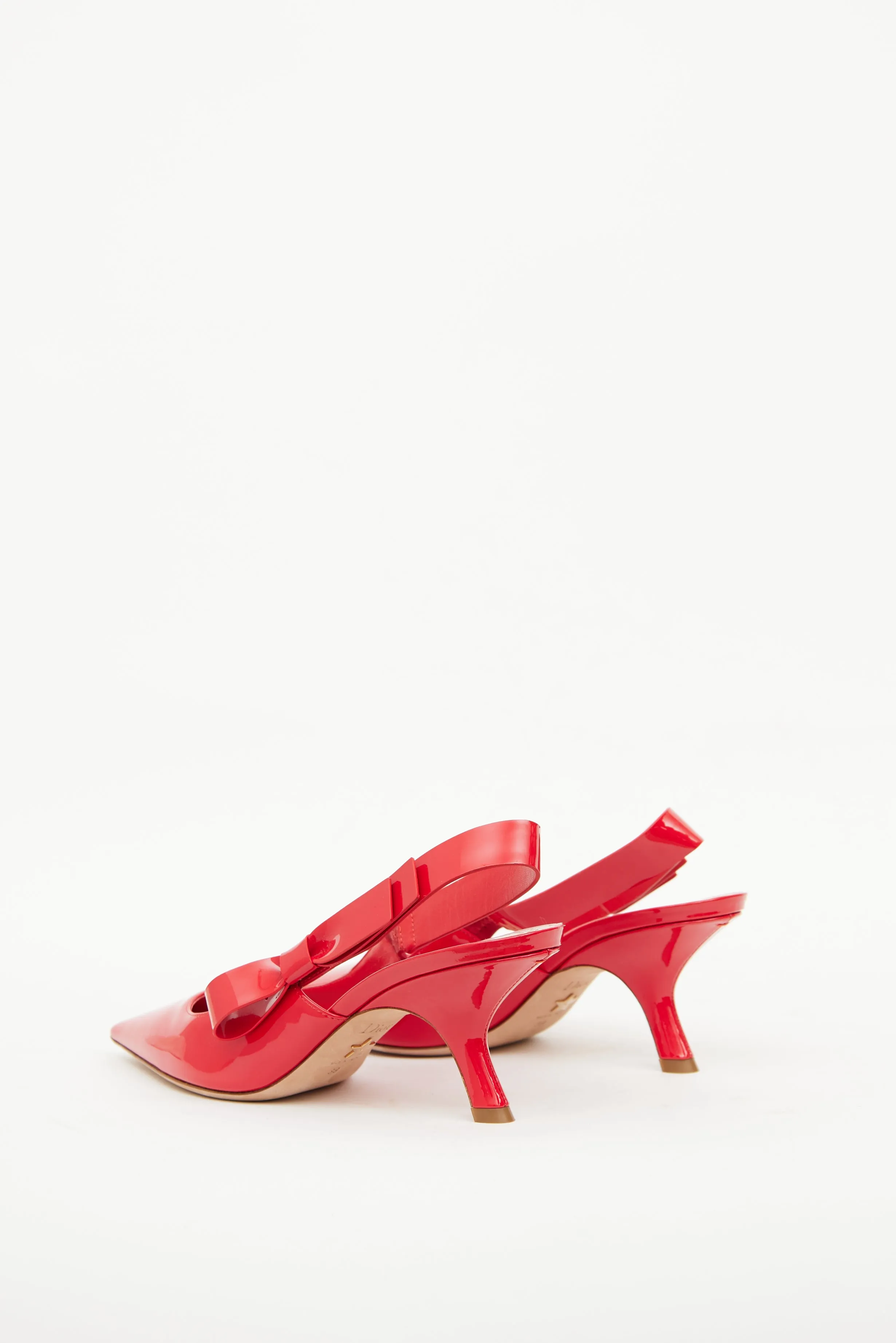 Red Patent Pointed Toe Slingback