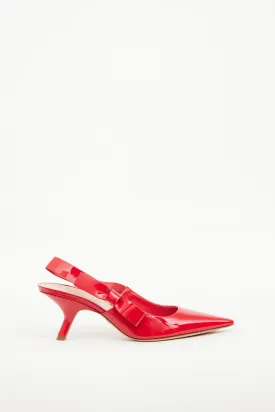 Red Patent Pointed Toe Slingback