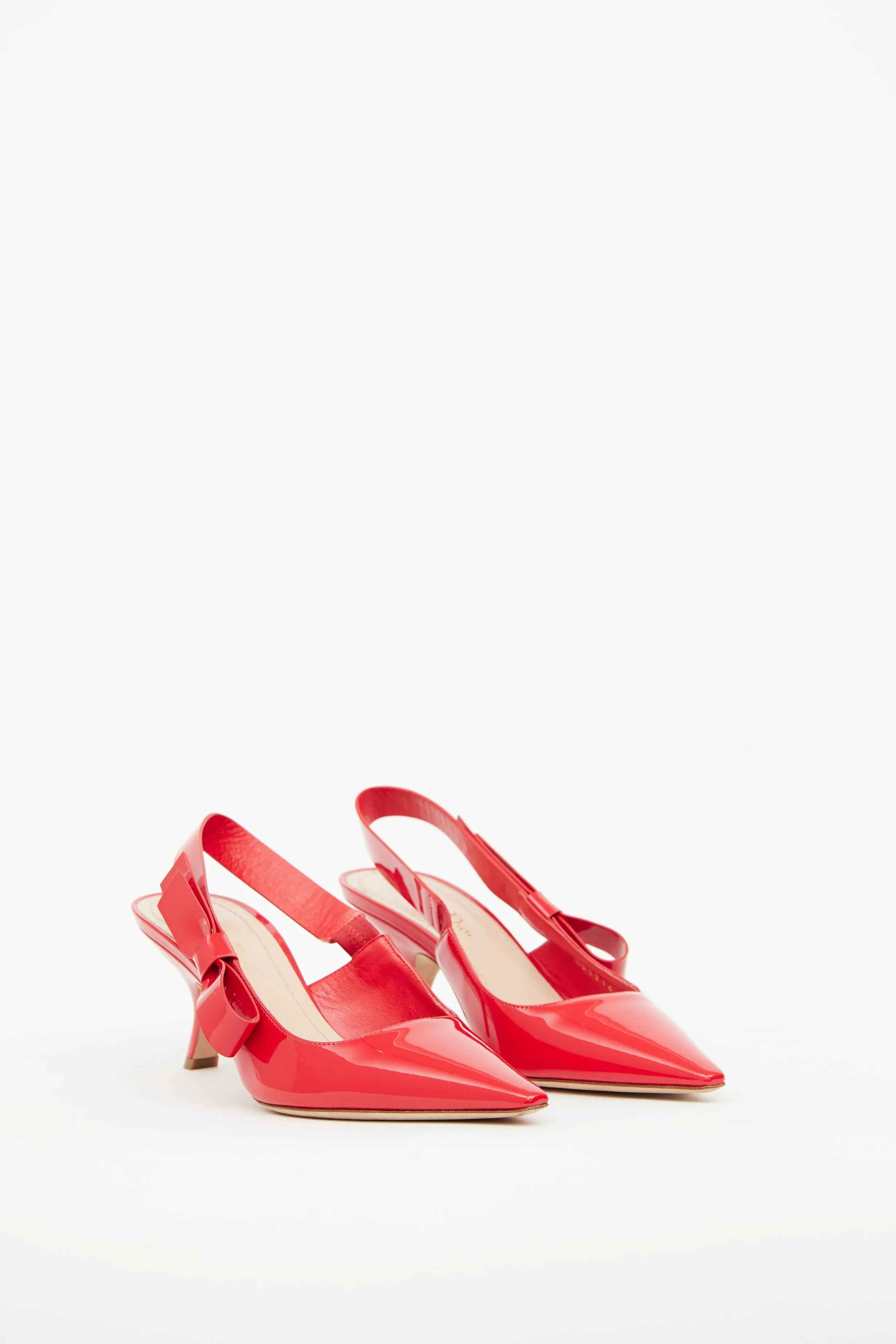 Red Patent Pointed Toe Slingback