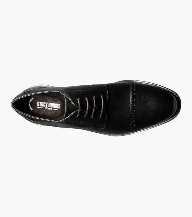 Stacy Adams Black Barnett Cap Toe Oxford Shoes