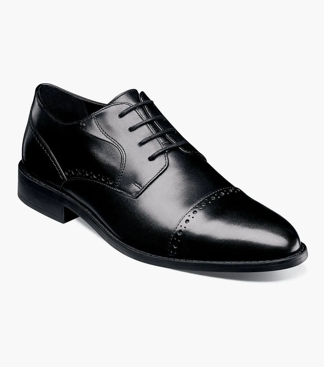 Stacy Adams Black Barnett Cap Toe Oxford Shoes