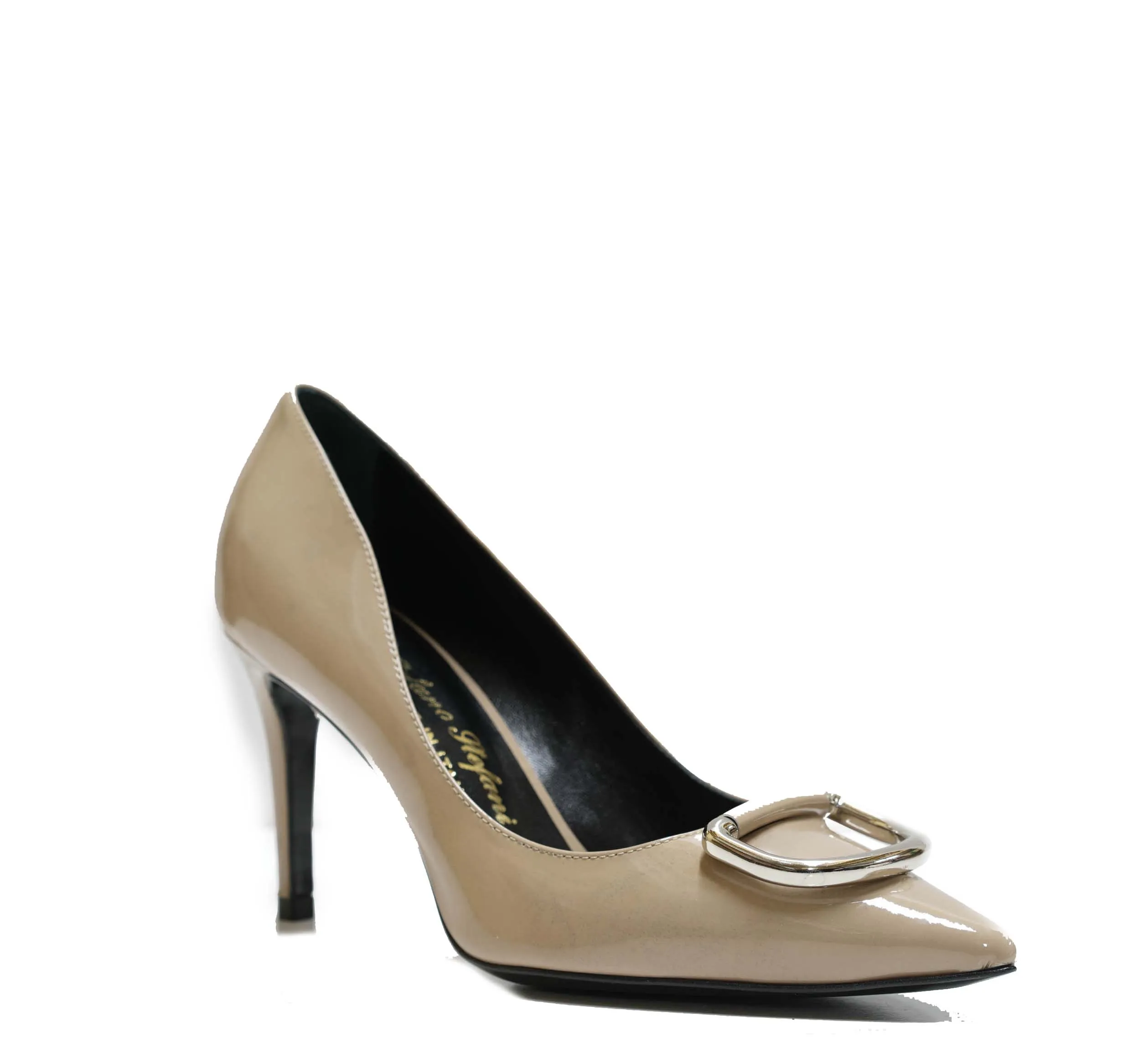 Stefano Stefani Women's Patent Taupe & Silver Shoe 7607 - 41 EU Last Size