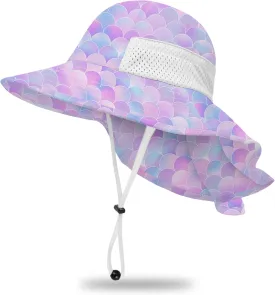Toddler Baby Sun Hat Kids Summer UPF 50  for Boys Girls Adjustable Beach Hats with Bucket Wide Brim Age 1-7 Years