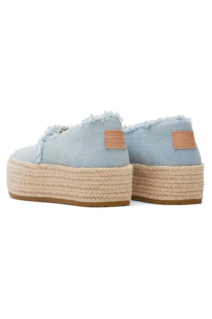 Toms Valencia 10019798 Blue Denim Platform Espadrille