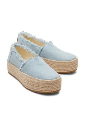 Toms Valencia 10019798 Blue Denim Platform Espadrille