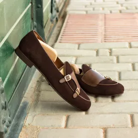 Unique Handcrafted Monk Slipper  brown suede