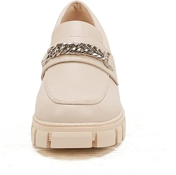 Women Platform Loafers Slip on Chain Casual Loafers
