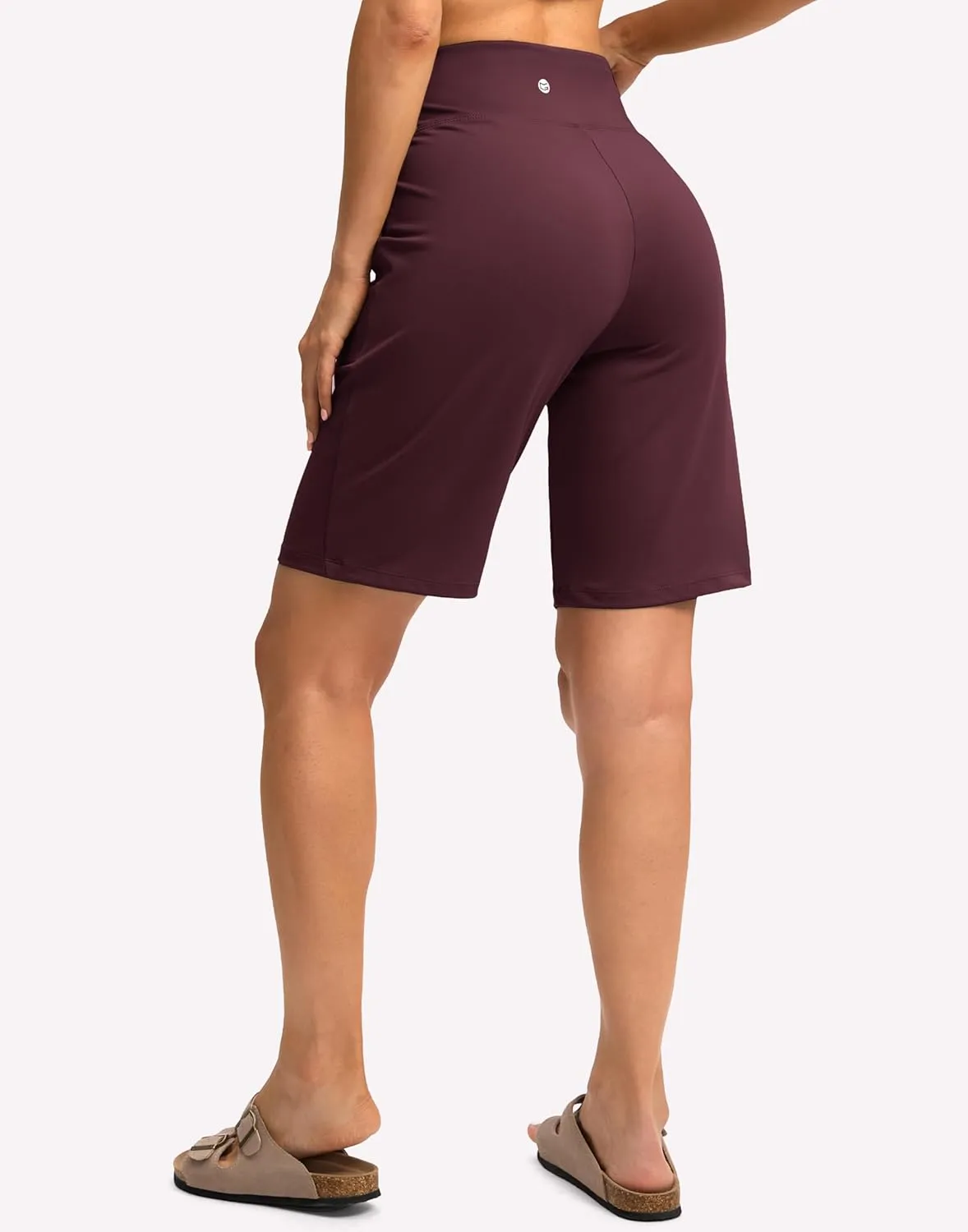Women's 10" Bermuda Shorts Knee Length with Pockets High Waisted Athletic Long Shorts for Casual Walking Running Yoga