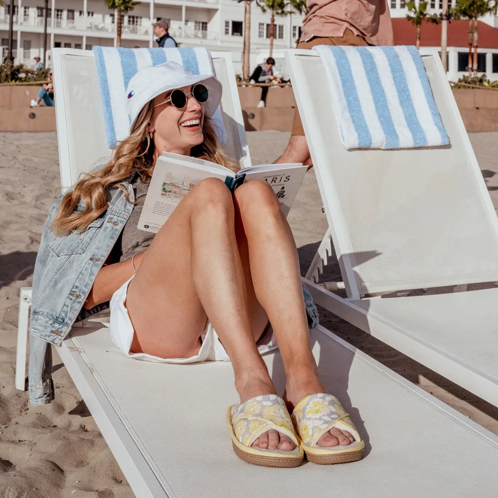Women's Cotton Floral Keilly Slide with Enhanced Heel Cushion