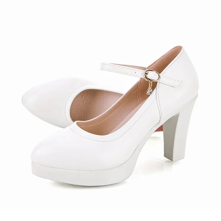 Women's High Heels Chunky Heel Waterproof Platform Spring And Autumn Versatile Professional Shoes